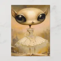 Alien in a Pink Dress Postcard