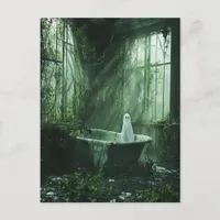 Ghost in the Abandoned House Bathtub Postcard