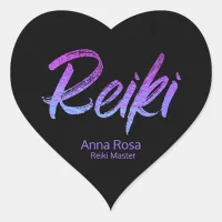 *~* Reiki Iridescent Heart Purples, Magenta, Blues Heart Sticker