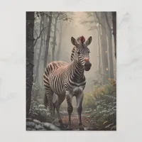 Zebra in the Forest Postcard