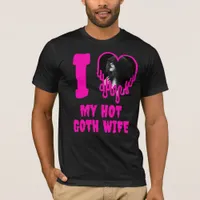 I Love My Hot Goth Wife Grunge Pink Heart Photo T-Shirt