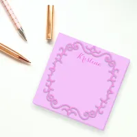 Pink Magenta Baroque Antique Frame Personalized Post-it Notes