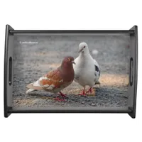 Lovey-Dovey Pigeons: Gentlemen Prefer Redheads Serving Tray