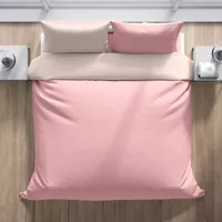 Plain Reversible Pastel Pink Double Sided  Duvet Cover