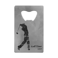 *~* Bartender Gray Marble Textured Golfer Grey Credit Card Bottle Opener