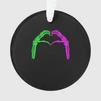 Skeleton Hands Heart Sign Retro Halloween Vintage  Ornament
