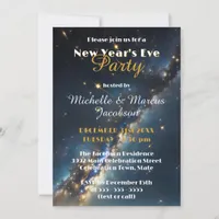 Starry Night Galaxy Theme New Year's Eve Party Invitation