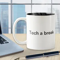 Funny Pun Tech Humor Computer Software Monogrammed Two-Tone Coffee Mug