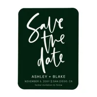 Green Simple Handwritten Calligraphy Save the Date Magnet