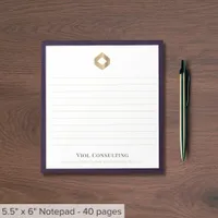 Elegant Lined Custom Logo  Notepad