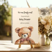 Guest Book Baby Shower teddy bear bearly wait