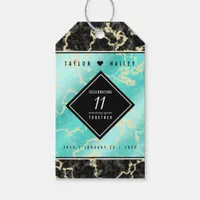 Elegant 11th Turquoise Wedding Anniversary Gift Tags