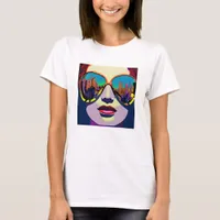 Abstract Woman in Sunglasses with City Reflection  T-Shirt