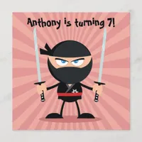 Kids Ninja Theme Party Invitation