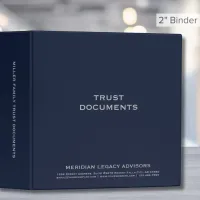 Navy Blue Trust Documents Binder 2"