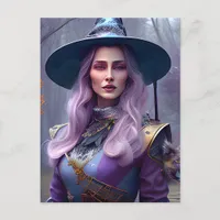 The Witch With Purple Hair Postcard