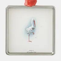 Vintage Stork Metal Ornament
