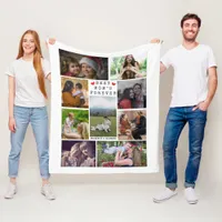 Modern BEST MOM'S FOREVER Photo Collage Fleece Blanket