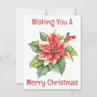 Poinsettia Christmas Card