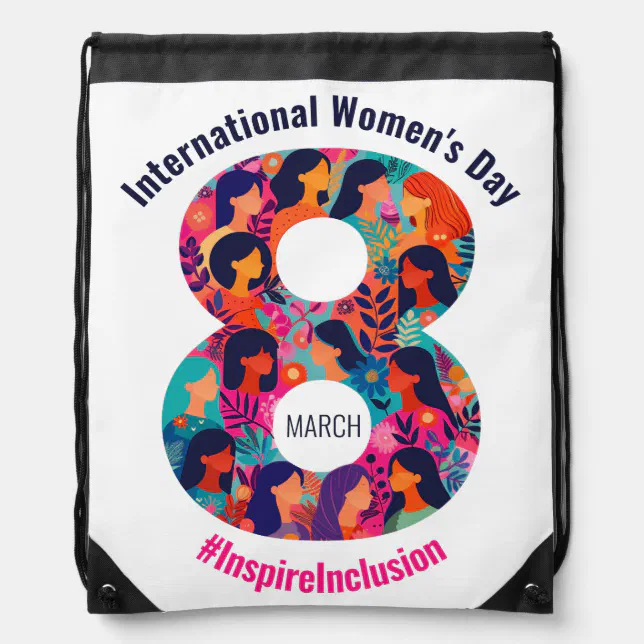 March 8 International Women's Day IWD Drawstring Bag