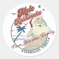 Mele Kalikimaka Merry Christmas Hawaiian Classic Round Sticker