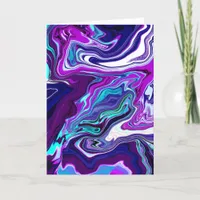 Purple, Blue and Teal Abstract | Thinking of You Card