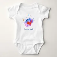 geometric minimalism abstract - I love my family Baby Bodysuit