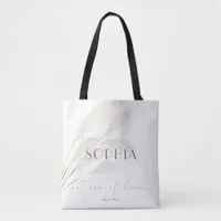 Chic Ivory Pampas Grass Matron of Honor Tote Bag