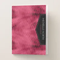 Black Label on Rippled Raspberry ID392 Pocket Folder