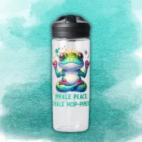 Modern Inhale Exhale Green Frog | Water Bottle