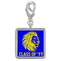 Lion Mascot Blue and Yellow Graduate  Charm