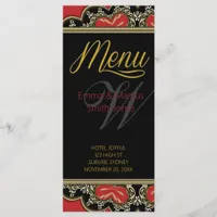 Red Black & Gold Modern Vintage Wedding Menu