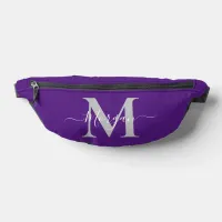 Personalize Monogram Initial Name Royal Purple Fanny Pack