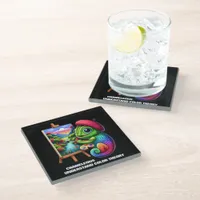 Funny Chameleons Understand Color Theory Glass Coaster