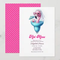 Hot Mess Flamingo Cocktail Beach Bachelorette Invitation