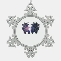 Whimsigoth Starry Night Sun Moon Witchy Classic Snowflake Pewter Christmas Ornament