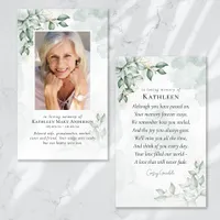 Eucalyptus Photo Memorial Prayer Card