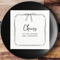 Elegant Bow Personalized Cheers Bridal Shower  Napkins