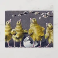 Adorable Easter Vintage Chicks Holiday Postcard