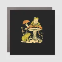 Frog Mushroom Cottagecore Aesthetic Goblincore Cut Car Magnet