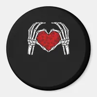 Skeleton Heart Hands Sign Valentine's Day Cute Hea Magnet