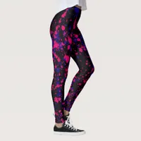 Purple and Pink Paint Splatters Leggings