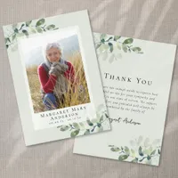 Photo Sympathy Eucalyptus Funeral  Thank You Card