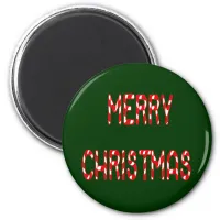 Merry Christmas Candy Cane Font Magnet