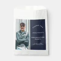 Grad 2025 Photo Graduation Party Navy Thank You Favor Bag