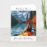 Wishing You a Peaceful Birthday | Kayaking Theme Card