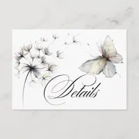 Elegant Butterfly and Dandelion Pastel Ink  Enclosure Card