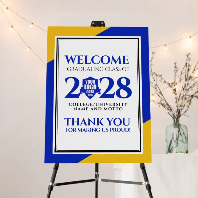 Blue Gold School College University Graduation Foam Board