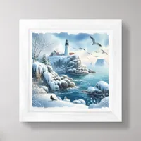 Winter Coastal Art for Small Spaces Framed Art