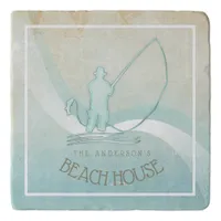 Beach House Nautical Fisherman Aqua Blue ID623 Trivet